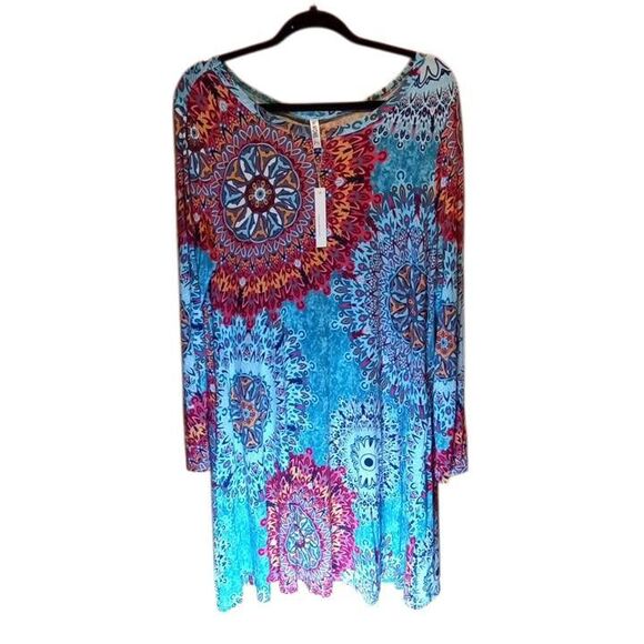 HiMONE Women's Wild Tyedye Inspired Shirt dress XXL - Picture 7 of 10